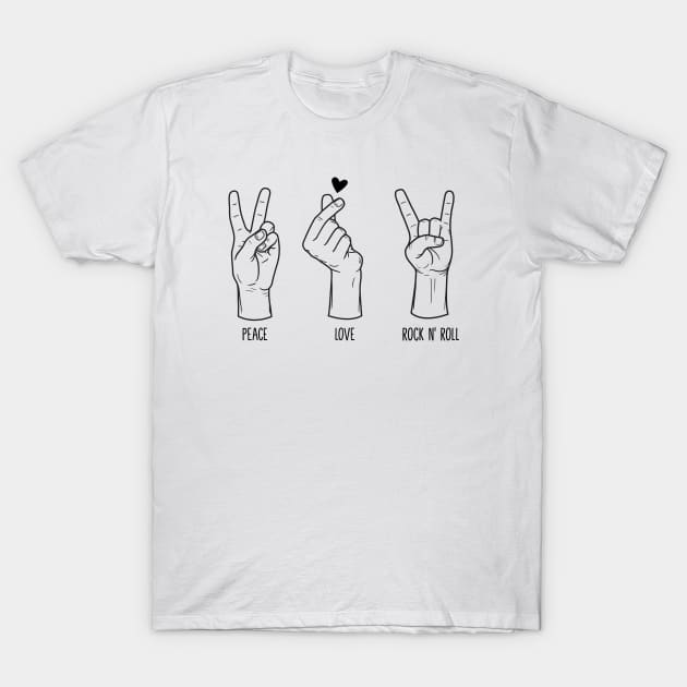 Tee shirt rock and love hot sale